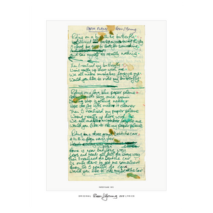 Rossi/Young 'Paper Plane' Lyric Sheet Poster