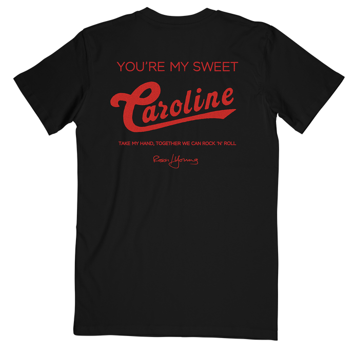 Rossi/Young 'Caroline' Lyric Black Tee