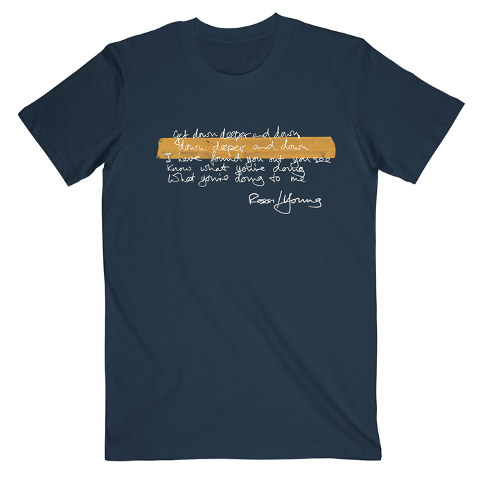 Rossi/Young 'Down Down' Lyric Navy Tee