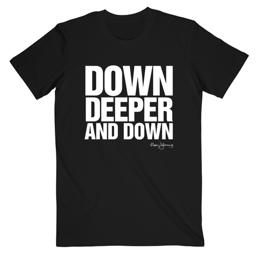 Rossi/Young 'Down Down' Slogan Lyric Black Tee