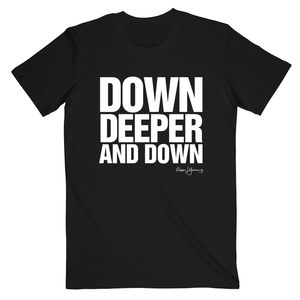 Rossi/Young 'Down Down' Slogan Lyric Black Tee