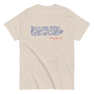 Rossi/Young 'Caroline' Lyric Natural Tee