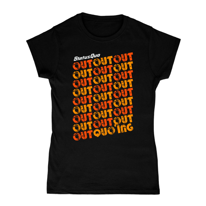 Out Out Quoing Ladies Black Tee