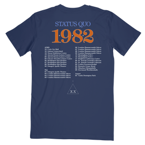 Status Quo 1982 Tour Date Navy Tee